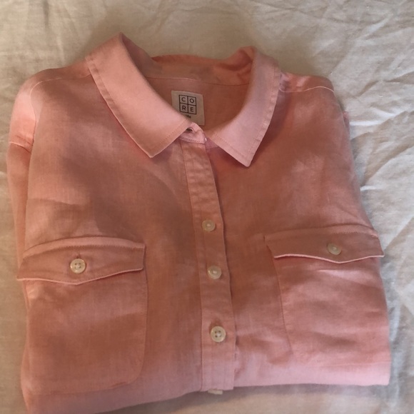CORE life pink linen shirt size small/medium - Picture 9 of 10